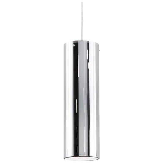Manhattan - Pendant - Black/Chrome Finish - White Acrylic Shade