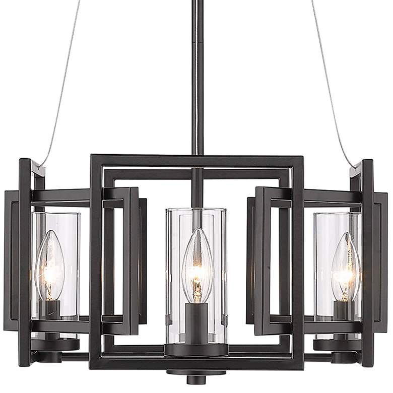 Marco 16" Wide Matte Black Geometric 4-Light Pendant