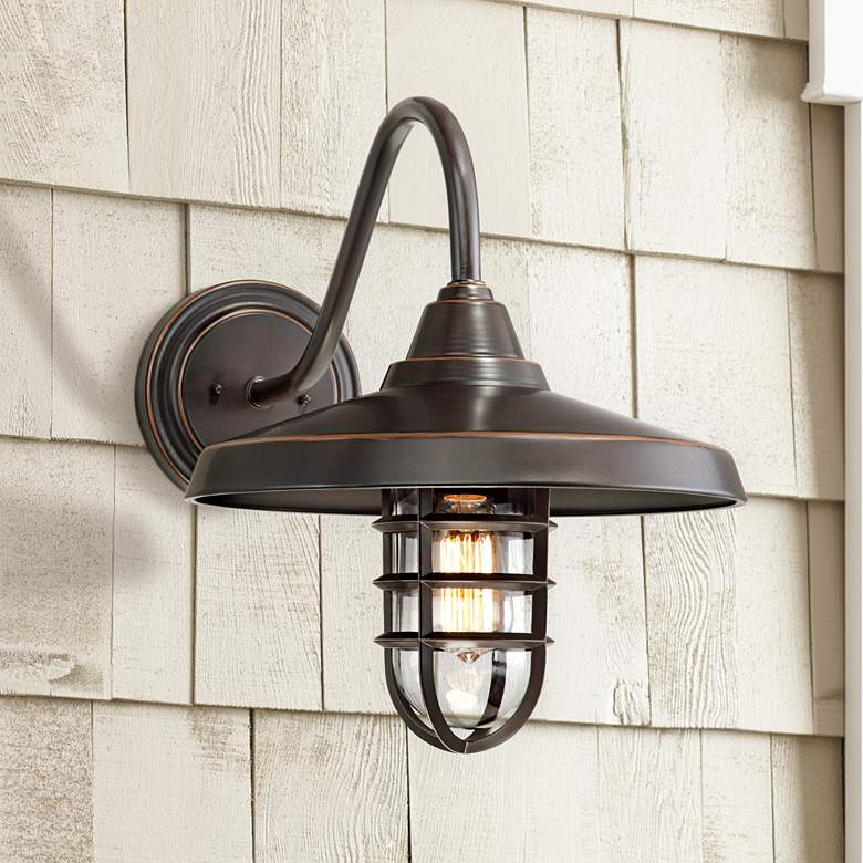 Marlowe 16 3/4" High Bronze Metal Outdoor Wall Light