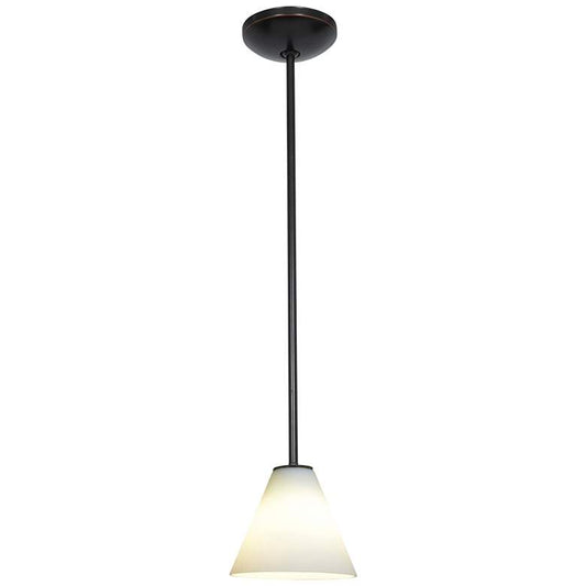 Martini LED Rod Pendant - Oil Rubbed Bronze Finish - White Glass Shade