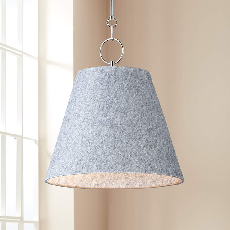 Maxim Acoustic 20" Wide Satin Nickel and Gray Pendant Light