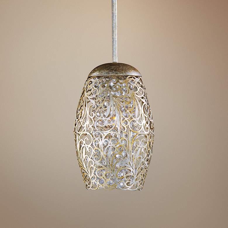 Maxim Arabesque 6 1/2" Wide Golden Silver Mini Pendant