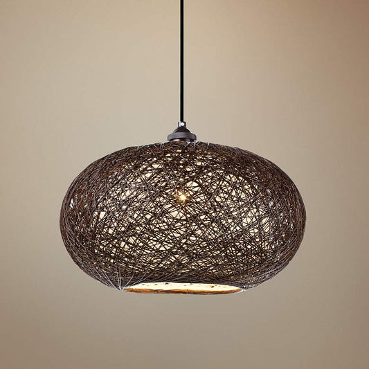 Maxim Bali 15 3/4"W Chocolate Weave Outdoor Pendant Light