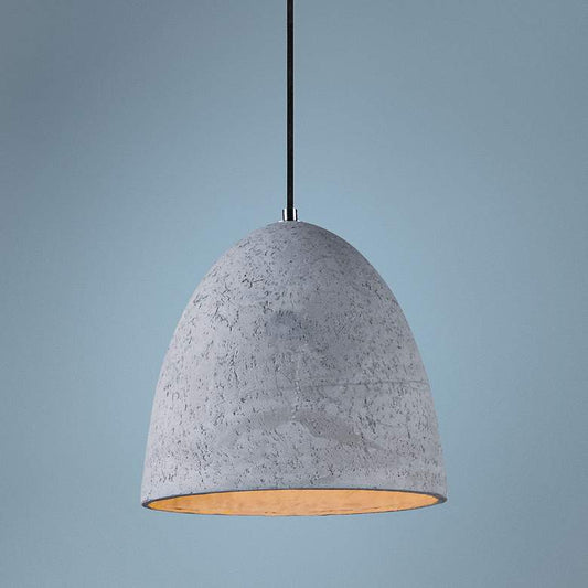 Maxim Crete 12" Wide LED Large Concrete Dome Mini Pendant