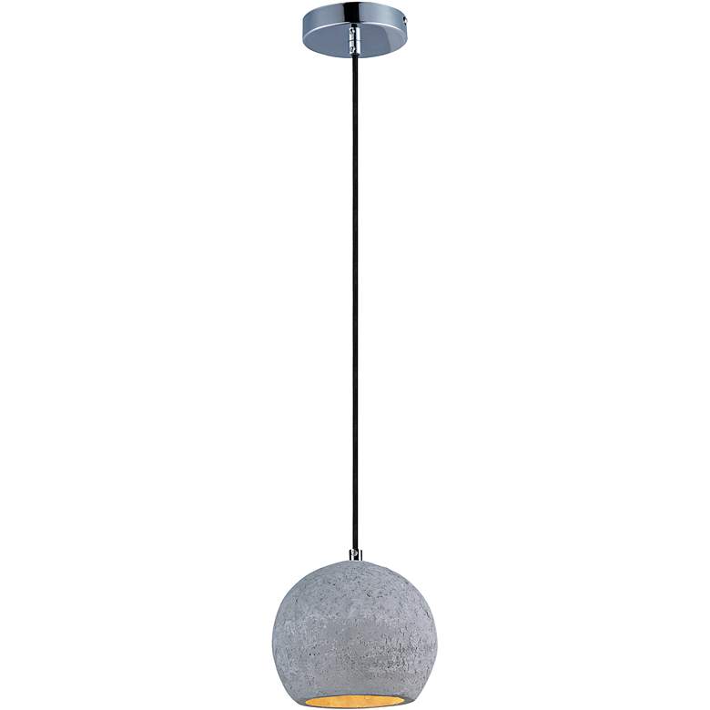 Maxim Crete 7"W 1-Light LED Concrete Dome Mini Pendant