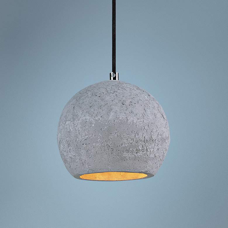 Maxim Crete 7"W 1-Light LED Concrete Dome Mini Pendant