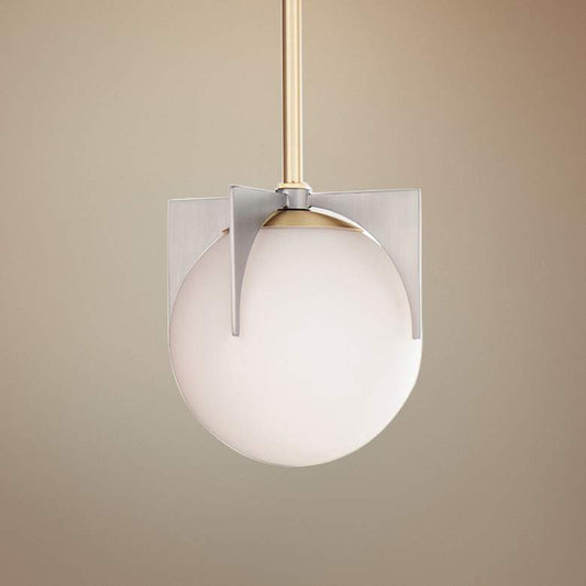 Maxim Finn 6 1/2" Wide Brass and Platinum Mini Pendant Light