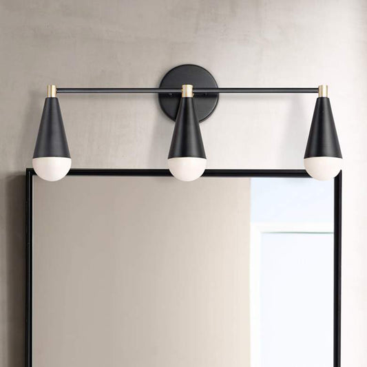 Maxim Lovell 24"W Black and Satin Brass 3-Light Bath Light