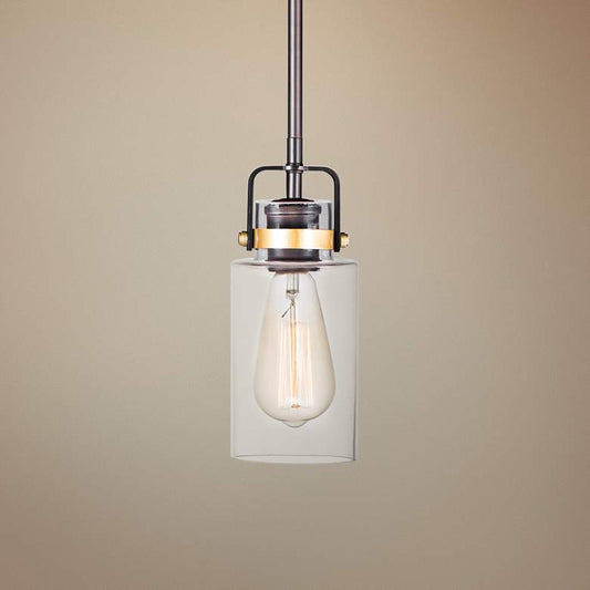 Maxim Magnolia 5" Wide Bronze and Gold Mini Pendant