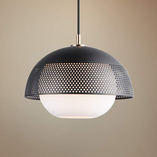 Maxim Perf 14 1/4" Wide Black and Satin Nickel Pendant Light