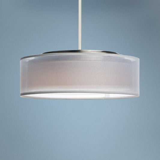 Maxim Prime 16" Wide White Organza Shade LED Pendant Light