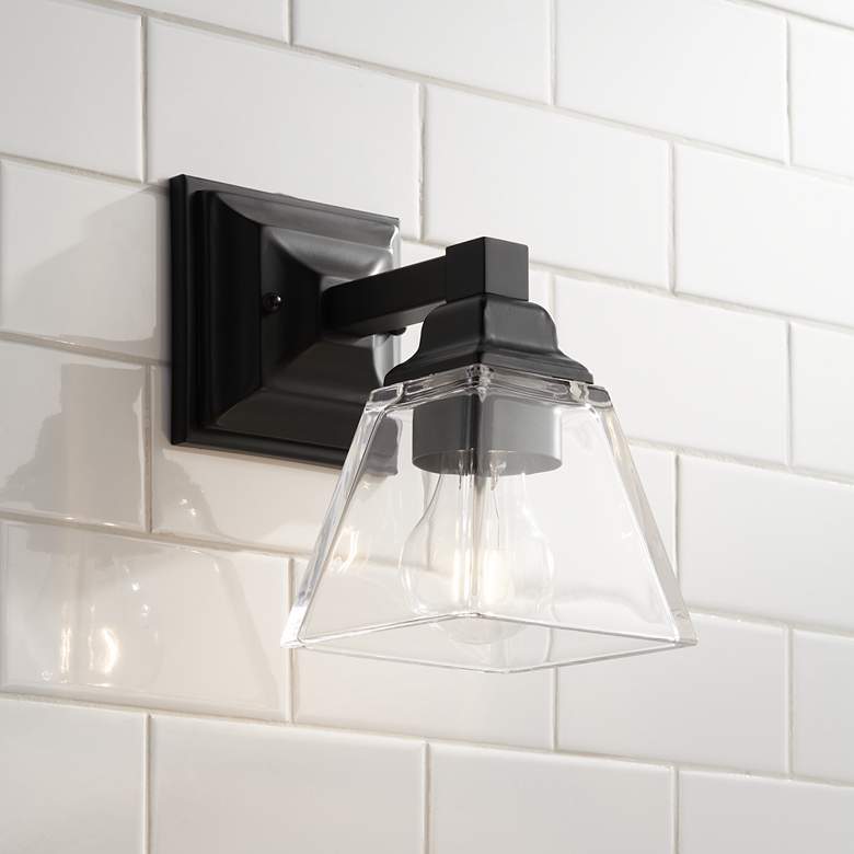 Mencino 9" High Clear Glass Wall Sconce