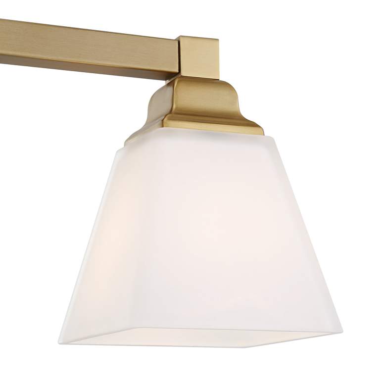 Mencino-Opal 35 1/4"W Satin and Glass Bath Light