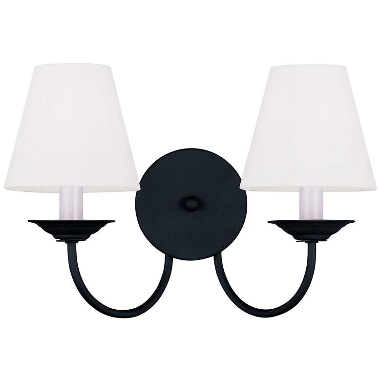 Mendham 10 1/2" High Black 2-Light Wall Sconce