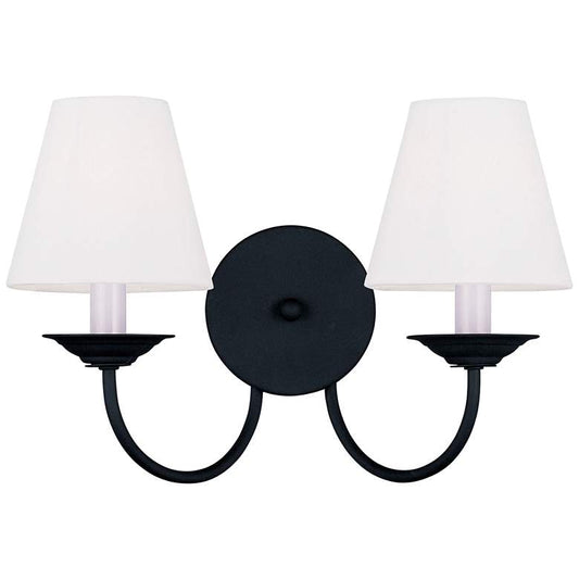 Mendham 10 1/2" High Black 2-Light Wall Sconce