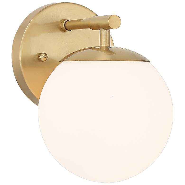 Meridian 8 1/2" High Gold and Frosted Glass Wall Sconce