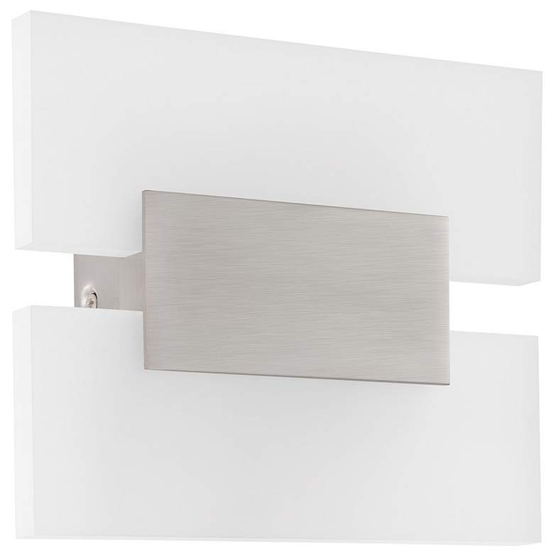 Metrass 2 - 2-Light LED Wall Light - Matte Nickel - White Satin Glass
