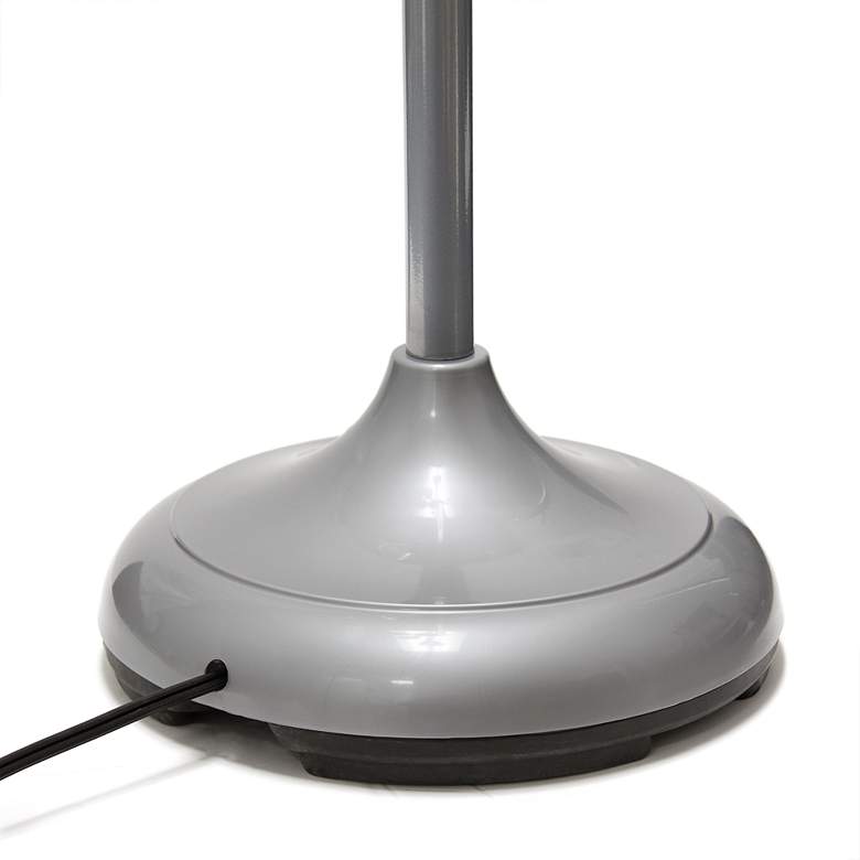 Micah Silver 5 Light Floor Lamp with White Gray Shade