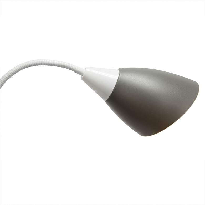 Micah Silver 5 Light Floor Lamp with White Gray Shade