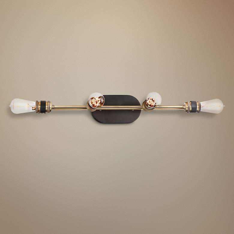 Miles 34" Wide Vintage Bronze 4-Light Bath Light