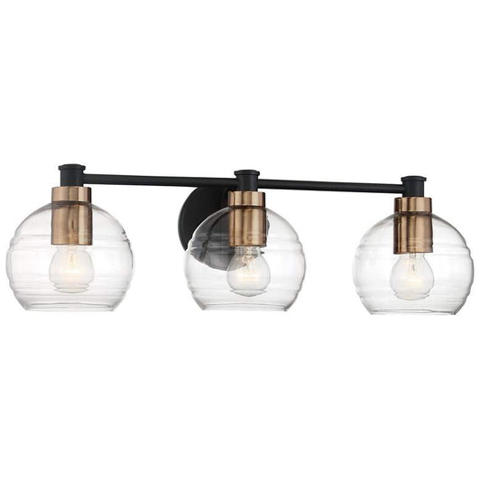 Minka-Lavery Keyport 3-Light Sand Coal and Brass Bath Light