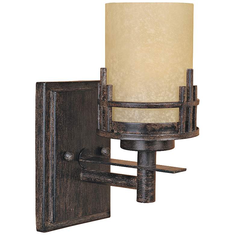 Mission Ridge 10 1/2" High Goldenrod Glass Wall Sconce