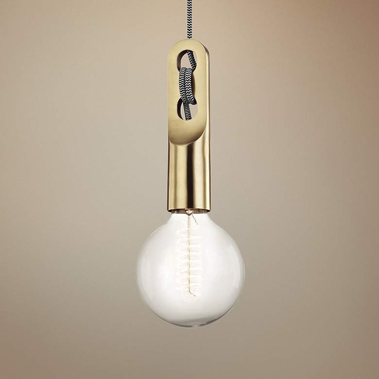 Mitzi Angela 5" Wide Aged Brass Mini Pendant