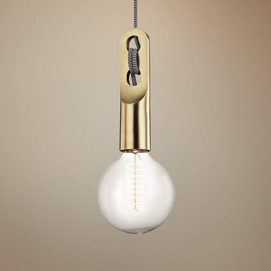 Mitzi Angela 5" Wide Aged Brass Mini Pendant