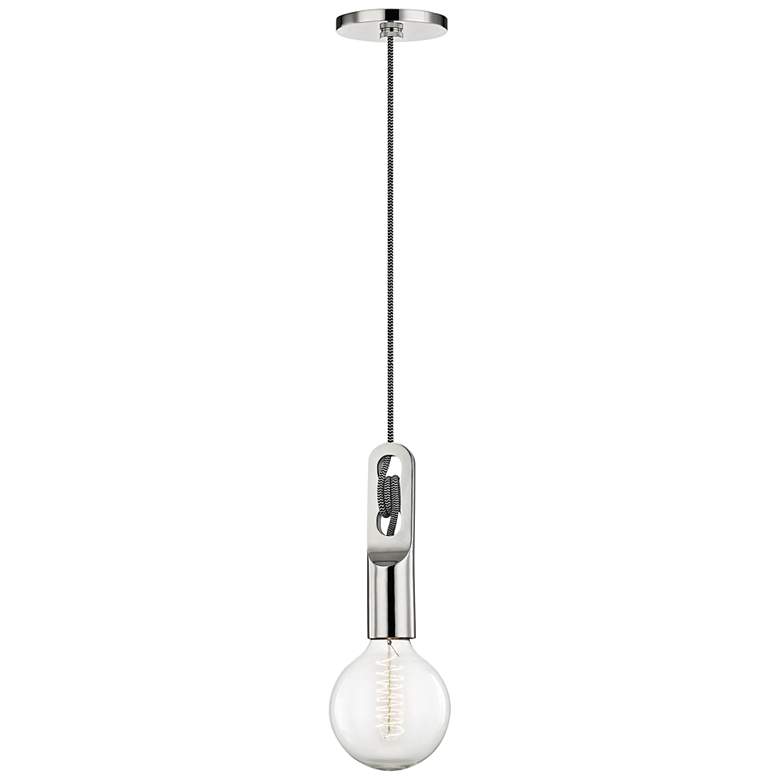 Mitzi Angela 5" Wide Polished Nickel Mini Pendant