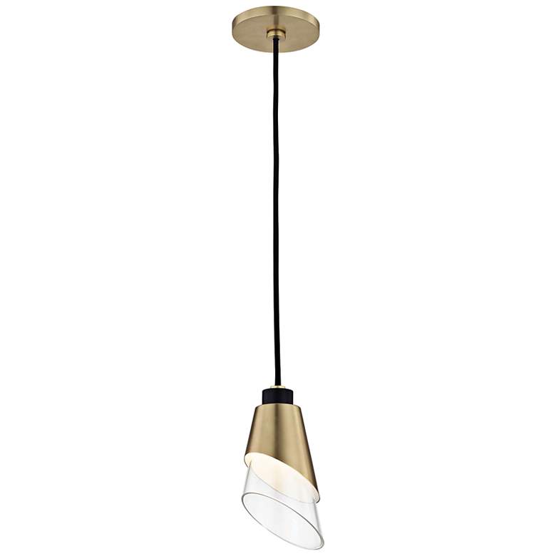 Mitzi Angie 4 1/2" Wide Aged Brass LED Mini Pendant