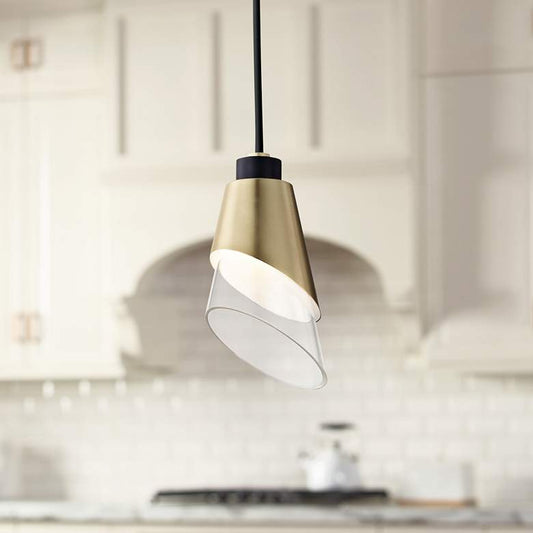 Mitzi Angie 4 1/2" Wide Aged Brass LED Mini Pendant