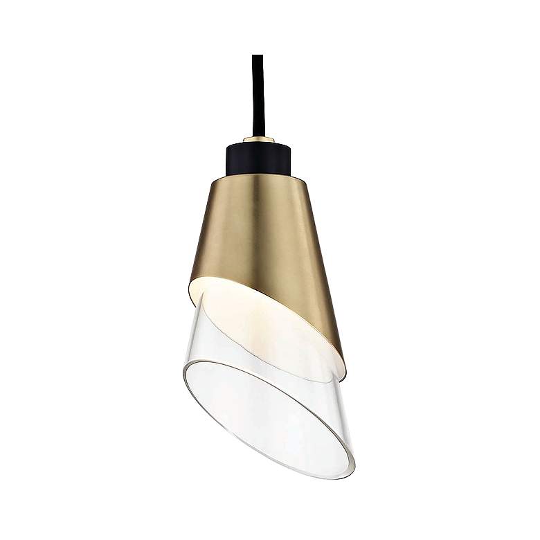 Mitzi Angie 4 1/2" Wide Aged Brass LED Mini Pendant