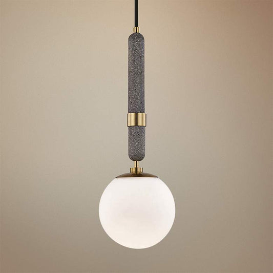 Mitzi Brielle 7"W Aged Brass with Etched Glass Mini Pendant