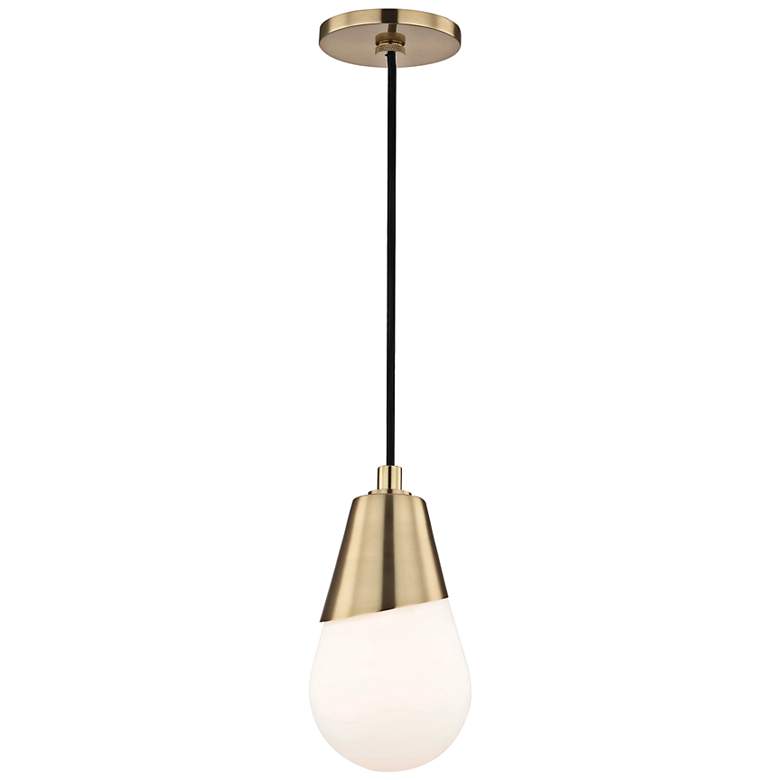 Mitzi Cora 5" Wide Aged Brass Modern Mini Pendant