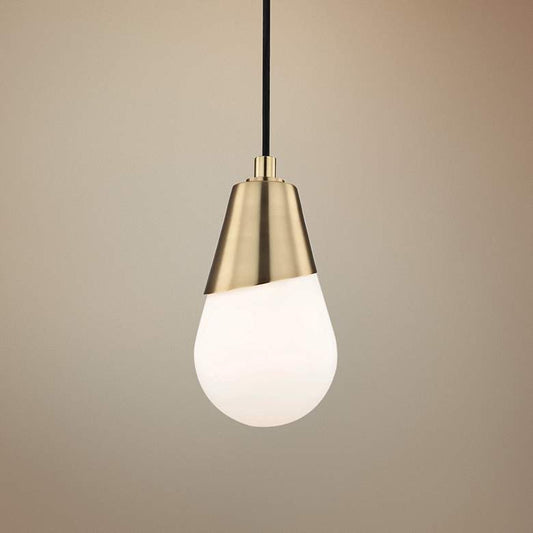 Mitzi Cora 5" Wide Aged Brass Modern Mini Pendant