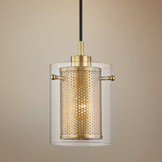 Mitzi Elanor 5 1/2"W Aged w/ Clear Glass Mini Pendant