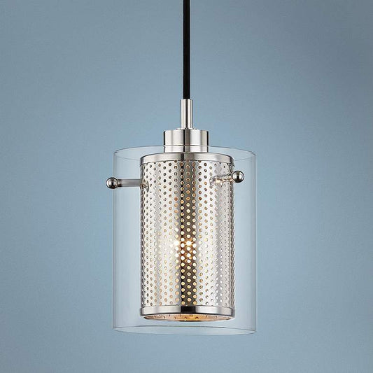 Mitzi Elanor 5 1/2"W Polished Nickel w/ Glass Mini Pendant