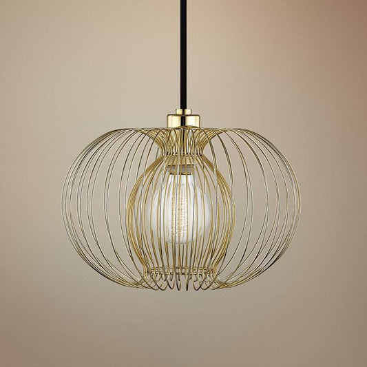 Mitzi Jasmine 12" Wide Polished Brass Mini Pendant