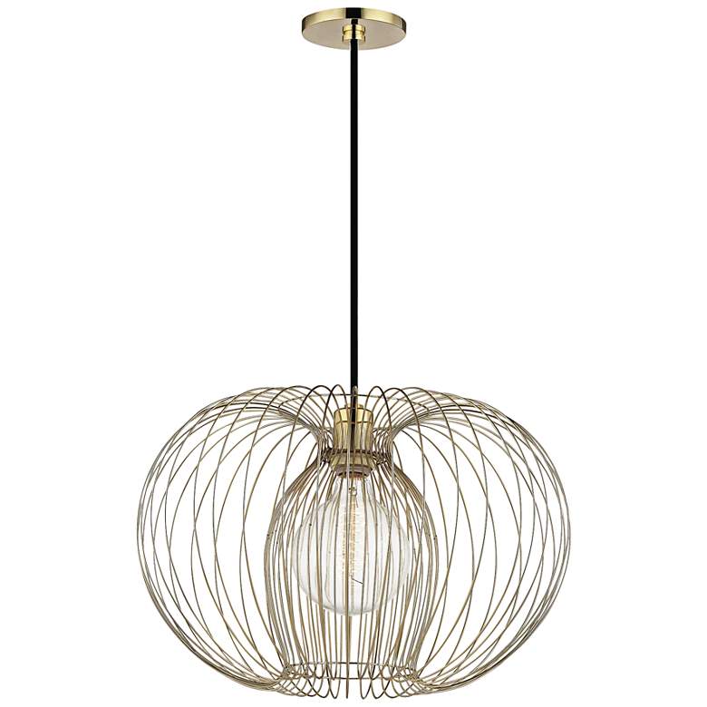 Mitzi Jasmine 17" Wide Polished Brass Pendant Light