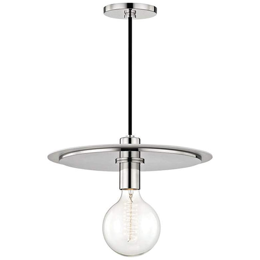 Mitzi Milo 14" Wide Polished Nickel and White Pendant Light