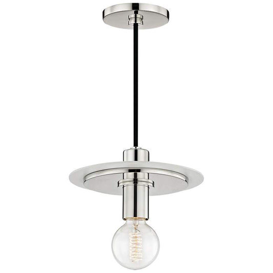 Mitzi Milo 9" Wide Polished Nickel and White Mini Pendant