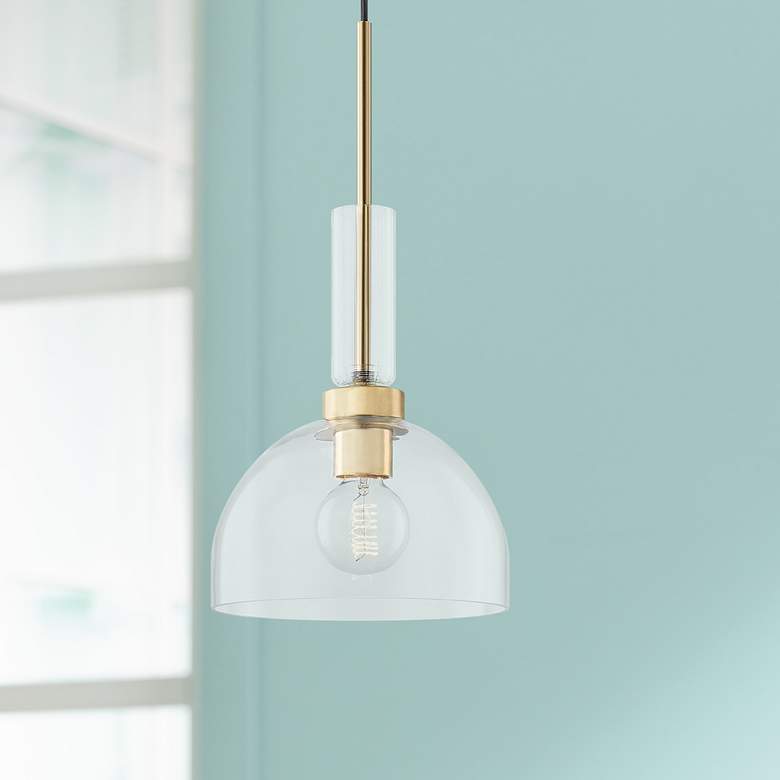 Mitzi Tabitha 10" Wide Aged Brass Mini Pendant Light