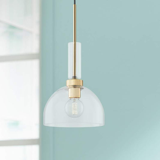 Mitzi Tabitha 10" Wide Aged Brass Mini Pendant Light