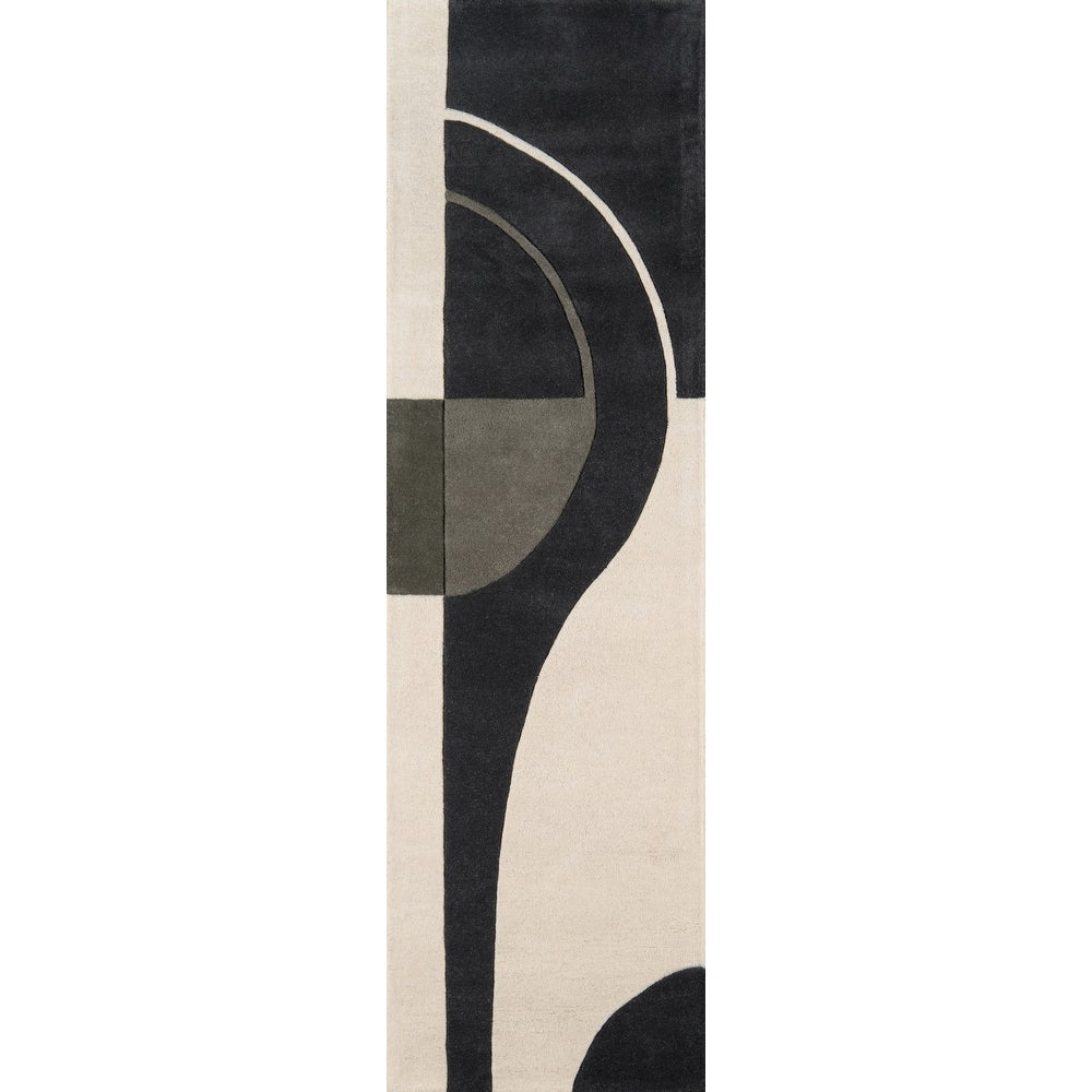 Delhi Hand Tufted Wool Contemporary Geometric Soft Area Rug - Charcoal