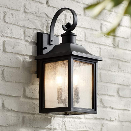 Moray Bay 17 3/4" High Black 3-Light Outdoor Wall Light