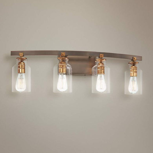 Morrow 30 1/4" Wide Bronze and Gold 4-Light Bath Light