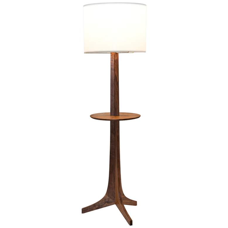 Nauta White Oak Aluminum LED Tray Floor Lamp w/ Shade