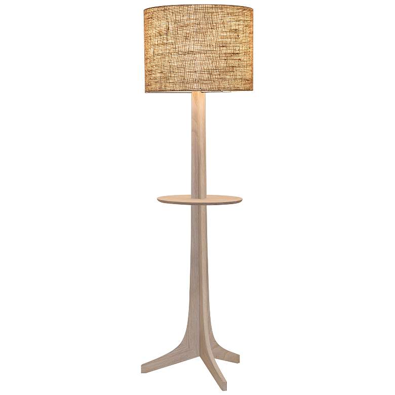 Nauta White Oak Aluminum LED Tray Floor Lamp w/ Shade