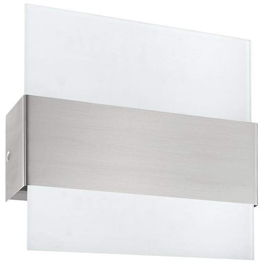 Nikita LED - 2-Light LED Wall Light - Matte Nickel - Satin Glass