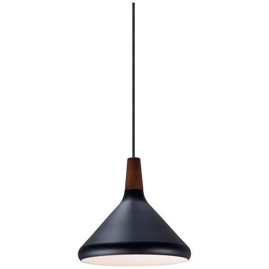 Nordic 1 Light 7" Wide Walnut/Black Pendant Light